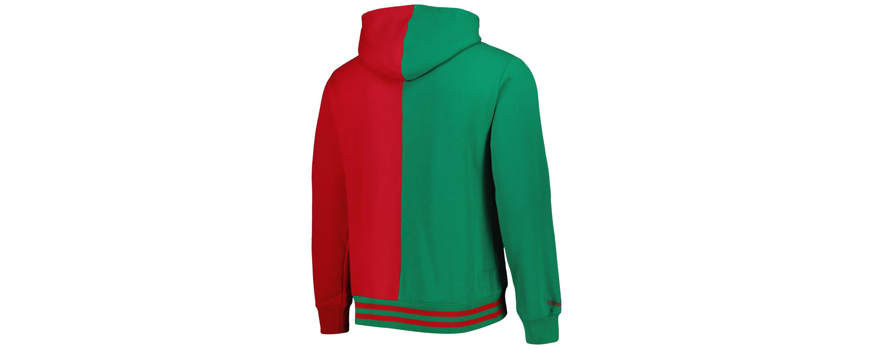 NBA Green/Red Milwaukee Bucks Hardwood Classics Split Pullover Hoodie