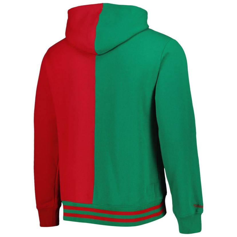 NBA Green/Red Milwaukee Bucks Hardwood Classics Split Pullover Hoodie