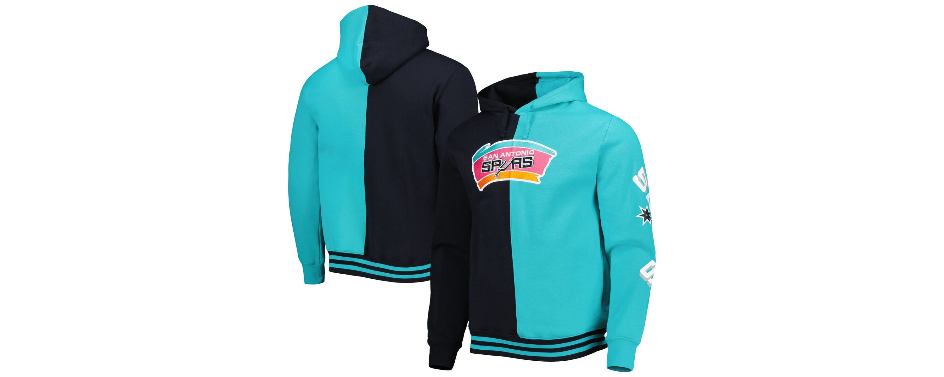 NBA Black/Teal San Antonio Spurs Hardwood Classics Split Pullover Hoodie