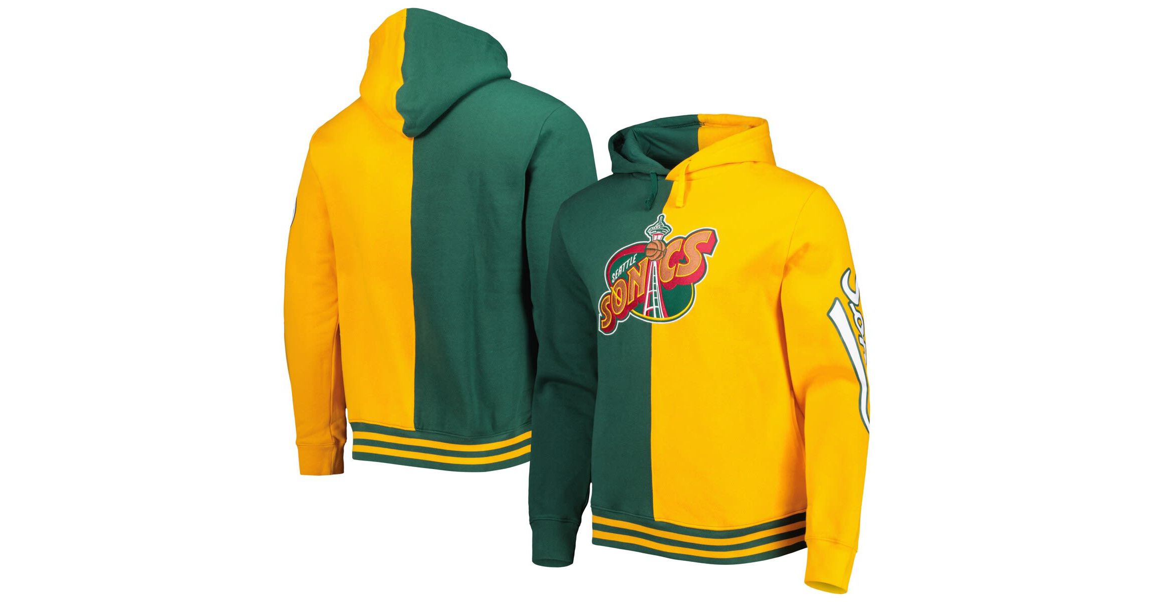Hardwood Classic Teams Seattle SuperSonics Hardwood Classics Split Pullover Hoodie