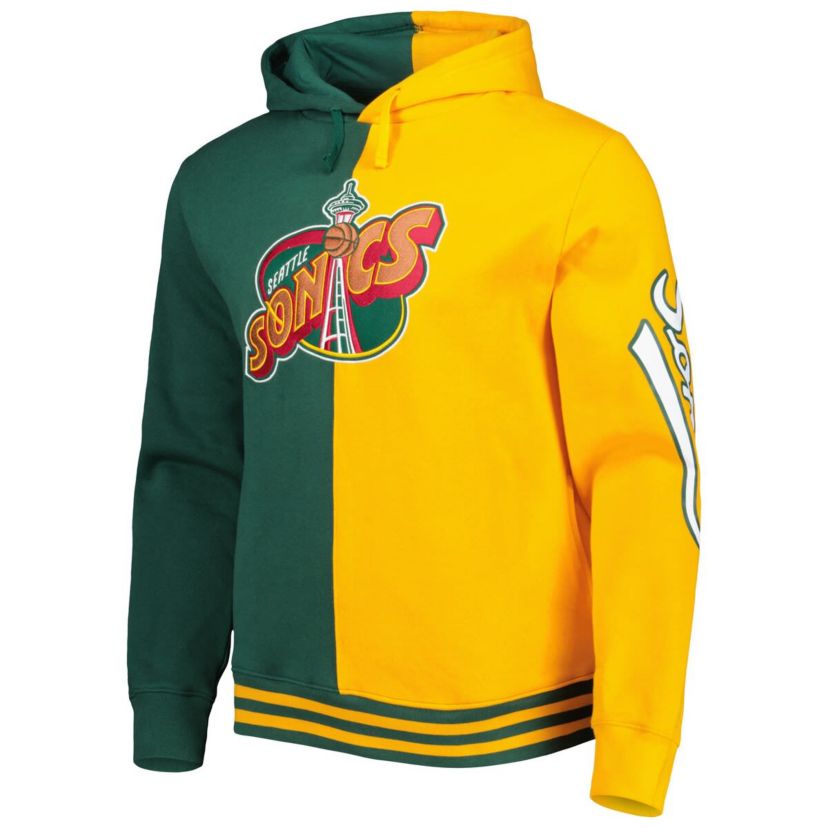 Hardwood Classic Teams Seattle SuperSonics Hardwood Classics Split Pullover Hoodie