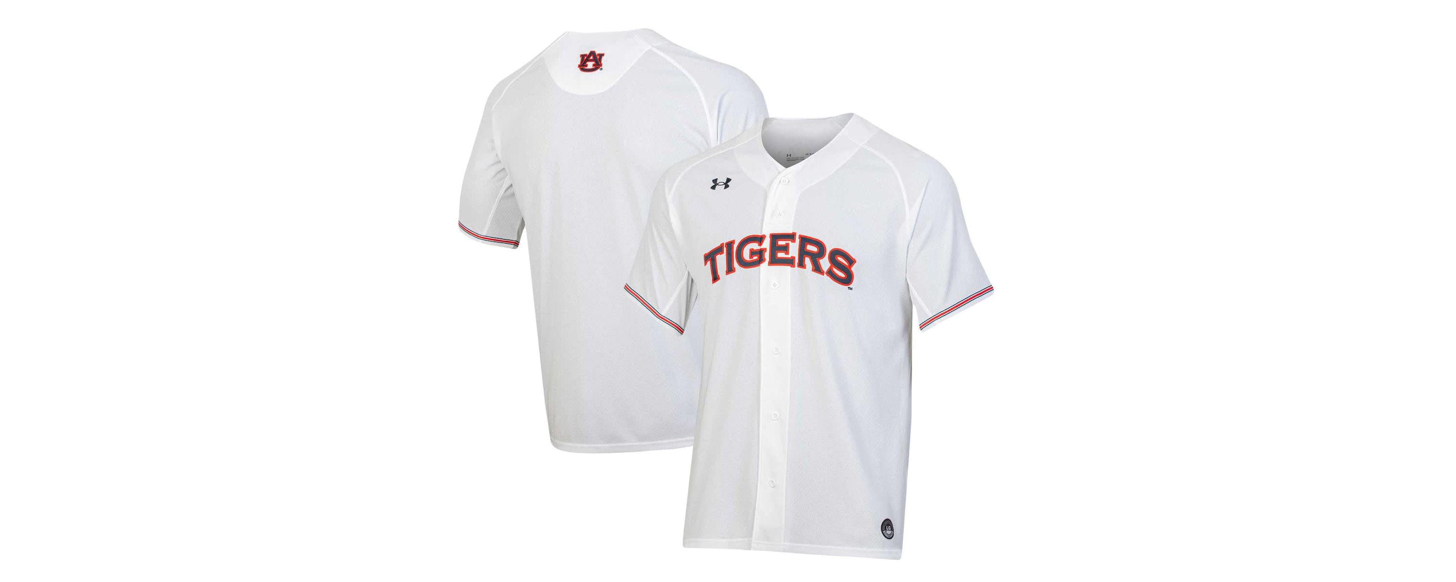 NCAA Under Armour Auburn Tigers Softball Button-Up V-Neck Jersey
