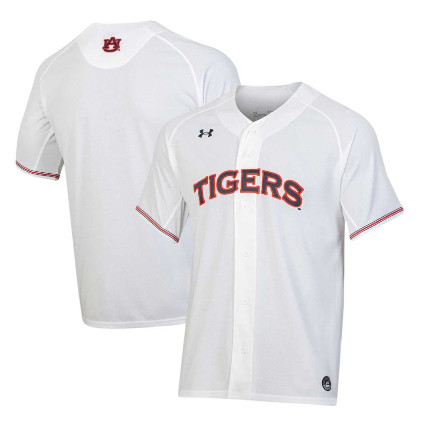 NCAA Under Armour Auburn Tigers Softball Button-Up V-Neck Jersey