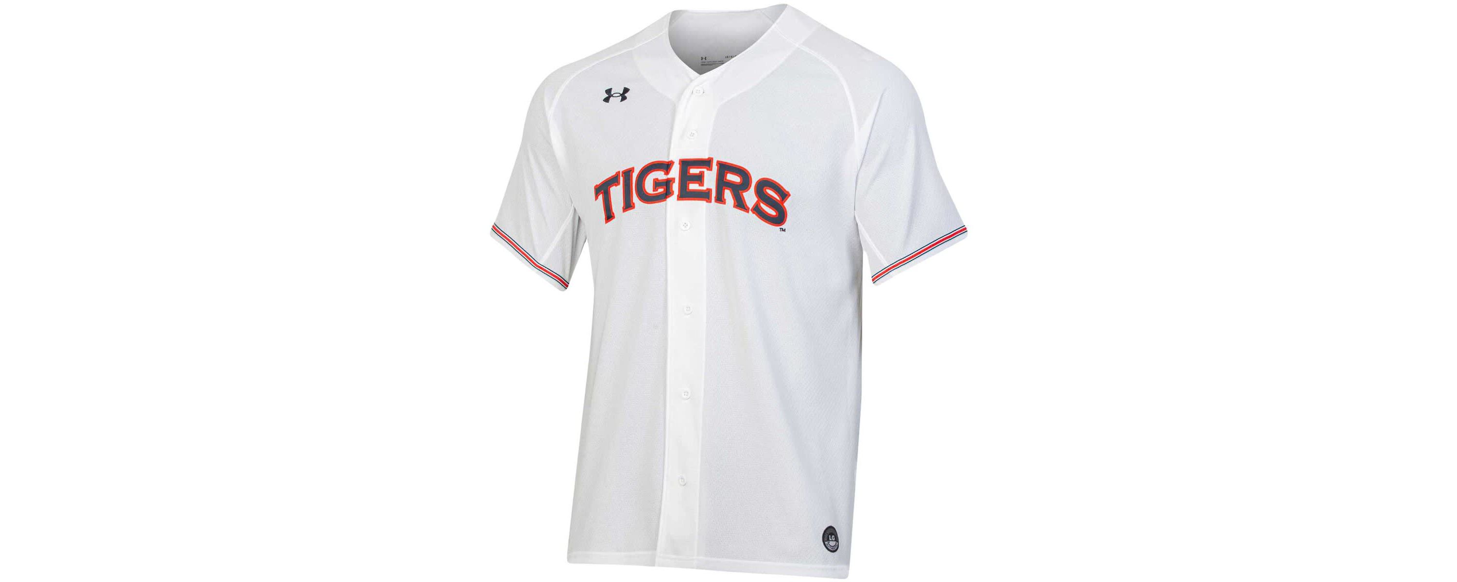 NCAA Under Armour Auburn Tigers Softball Button-Up V-Neck Jersey