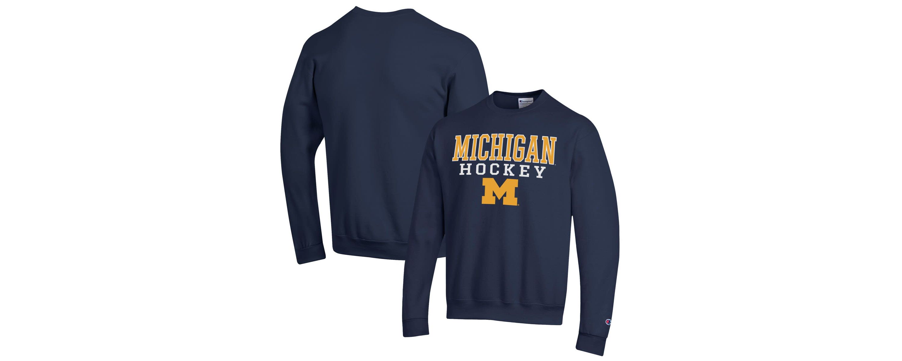 NCAA Michigan Wolverines Stack Logo Hockey Powerblend Pullover Sweatshirt