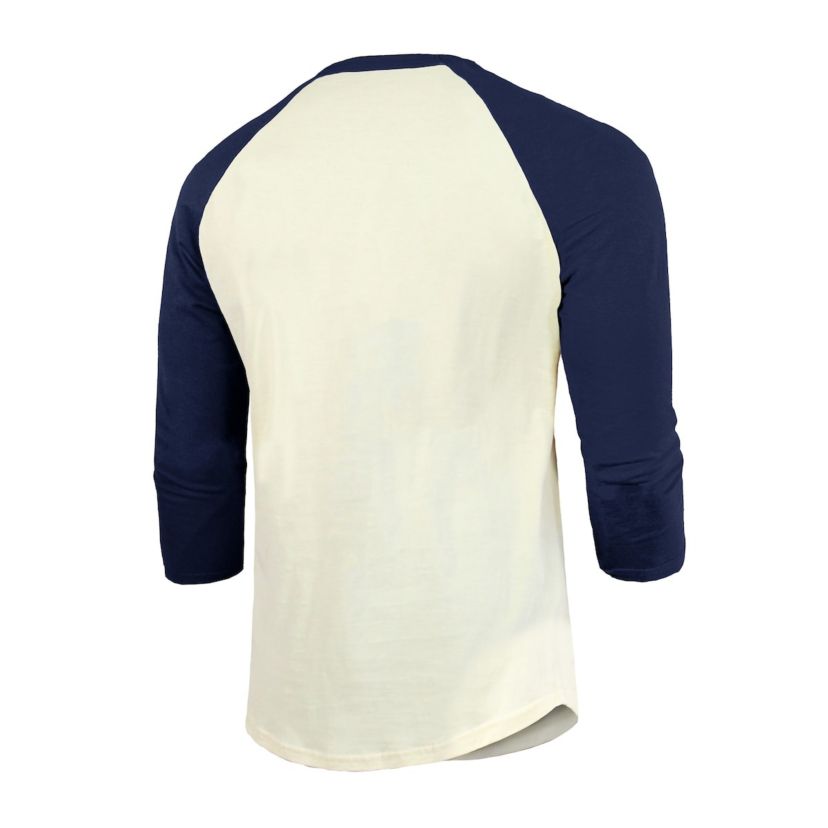 MLB Cream/Navy Houston Astros 2022 American League s Yearbook Tri-Blend 3/4 Raglan Sleeve T-Shirt