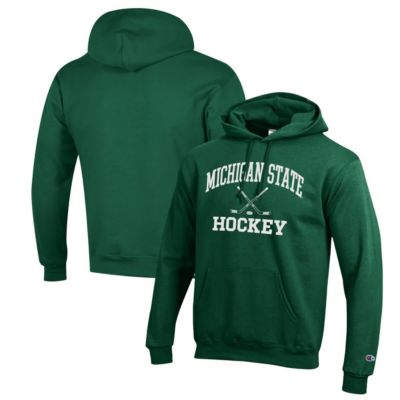 Champion Men's NCAA Michigan State Spartans Hockey Icon Powerblend Pullover Hoodie, Green, 3XL