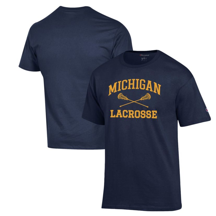 NCAA Michigan Wolverines Lacrosse Icon Powerblend T-Shirt