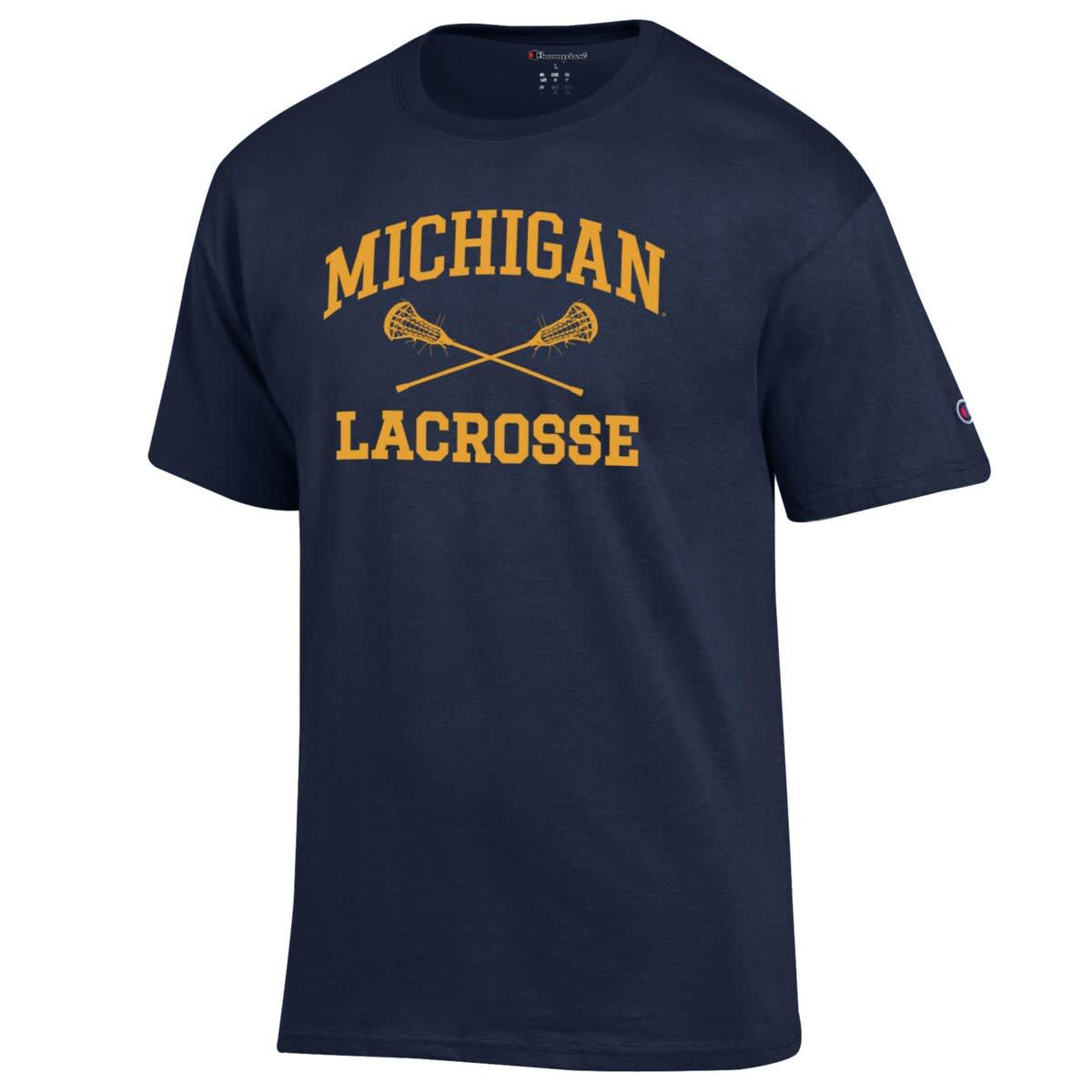 NCAA Michigan Wolverines Lacrosse Icon Powerblend T-Shirt