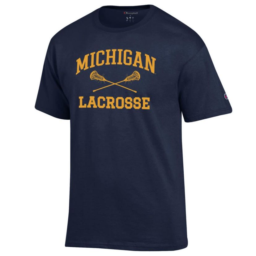 NCAA Michigan Wolverines Lacrosse Icon Powerblend T-Shirt