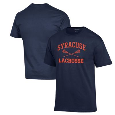 Champion Men's Syracuse Orange NCAA Syracuse Lacrosse Icon Powerblend T-Shirt, Navy Blue, 3XL