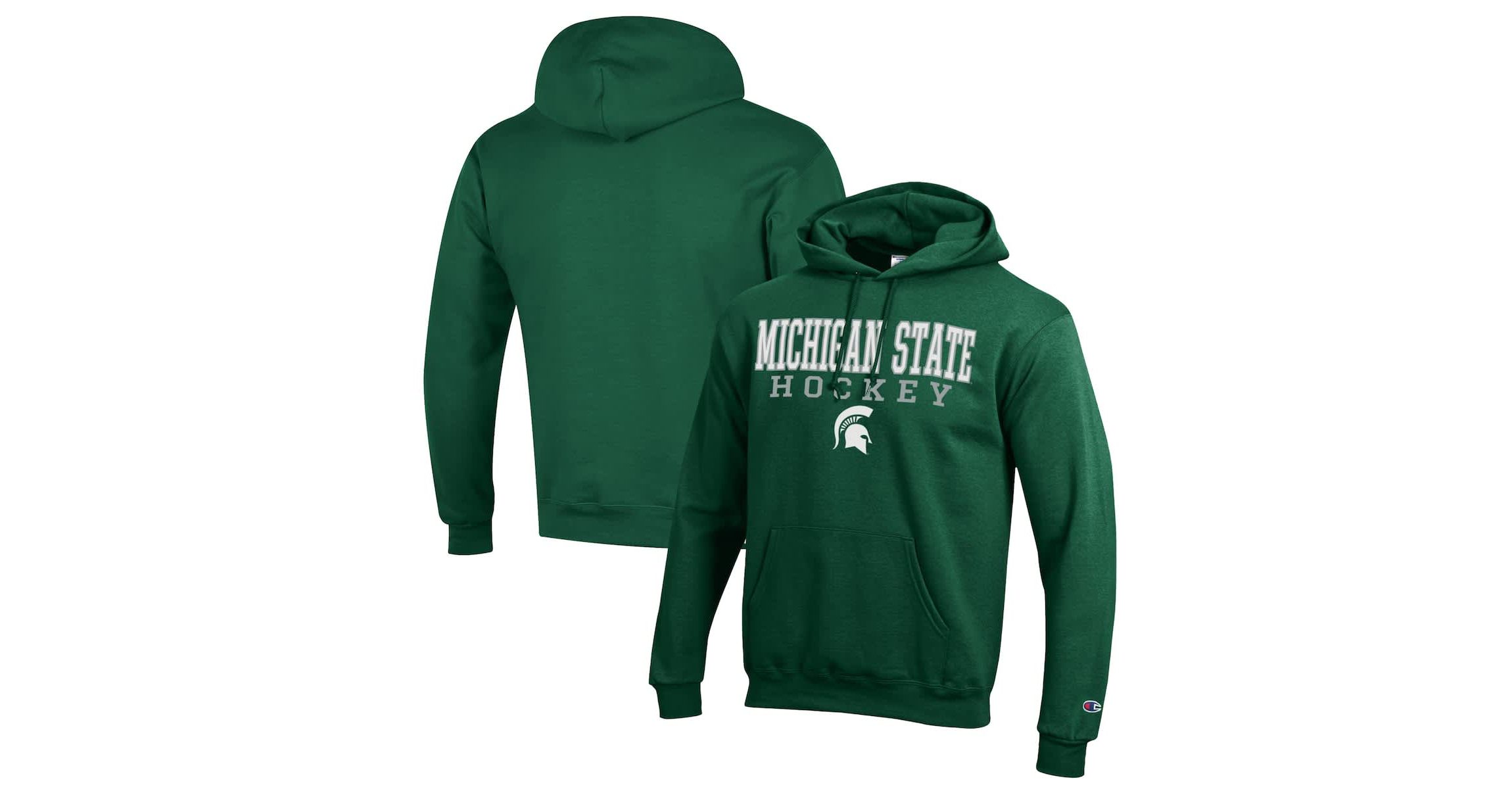 NCAA Michigan State Spartans Stack Logo Hockey Powerblend Pullover Hoodie