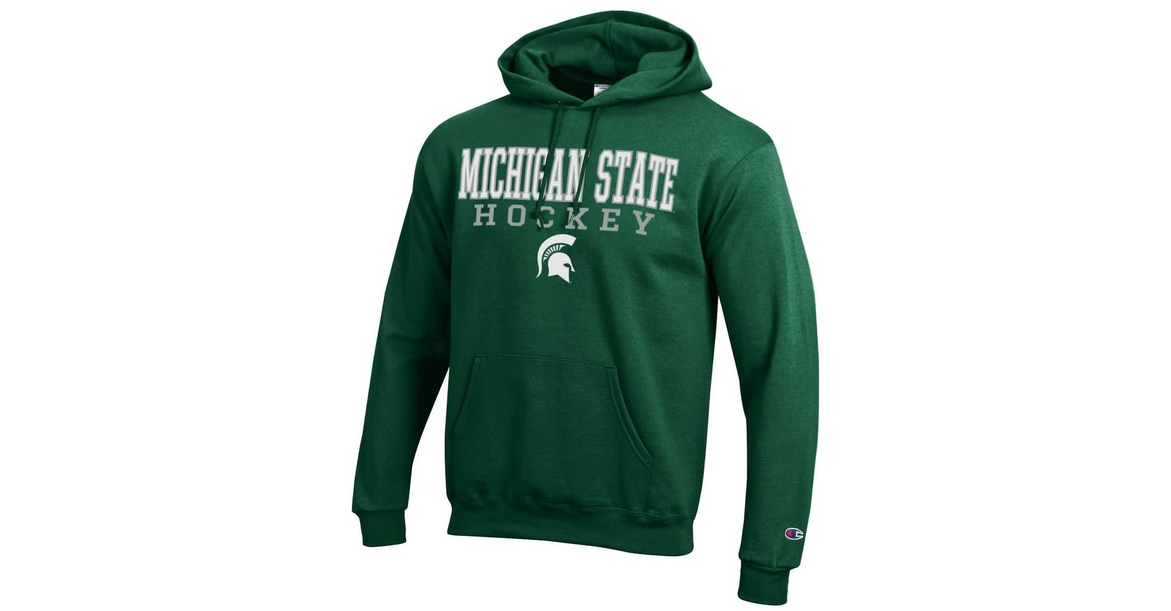 NCAA Michigan State Spartans Stack Logo Hockey Powerblend Pullover Hoodie