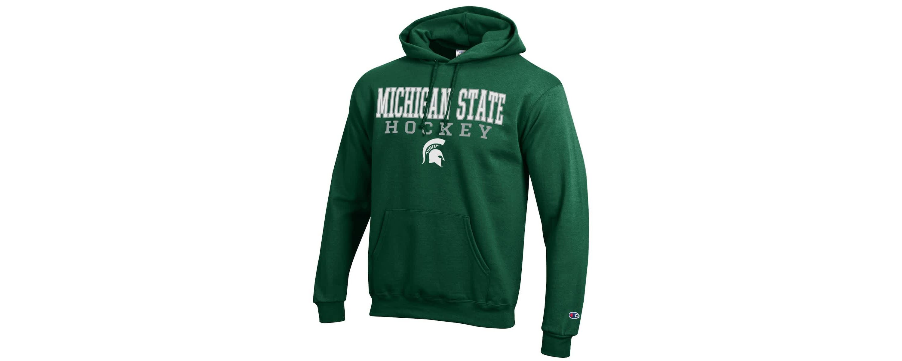 NCAA Michigan State Spartans Stack Logo Hockey Powerblend Pullover Hoodie