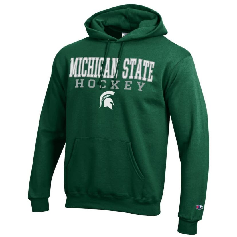 NCAA Michigan State Spartans Stack Logo Hockey Powerblend Pullover Hoodie