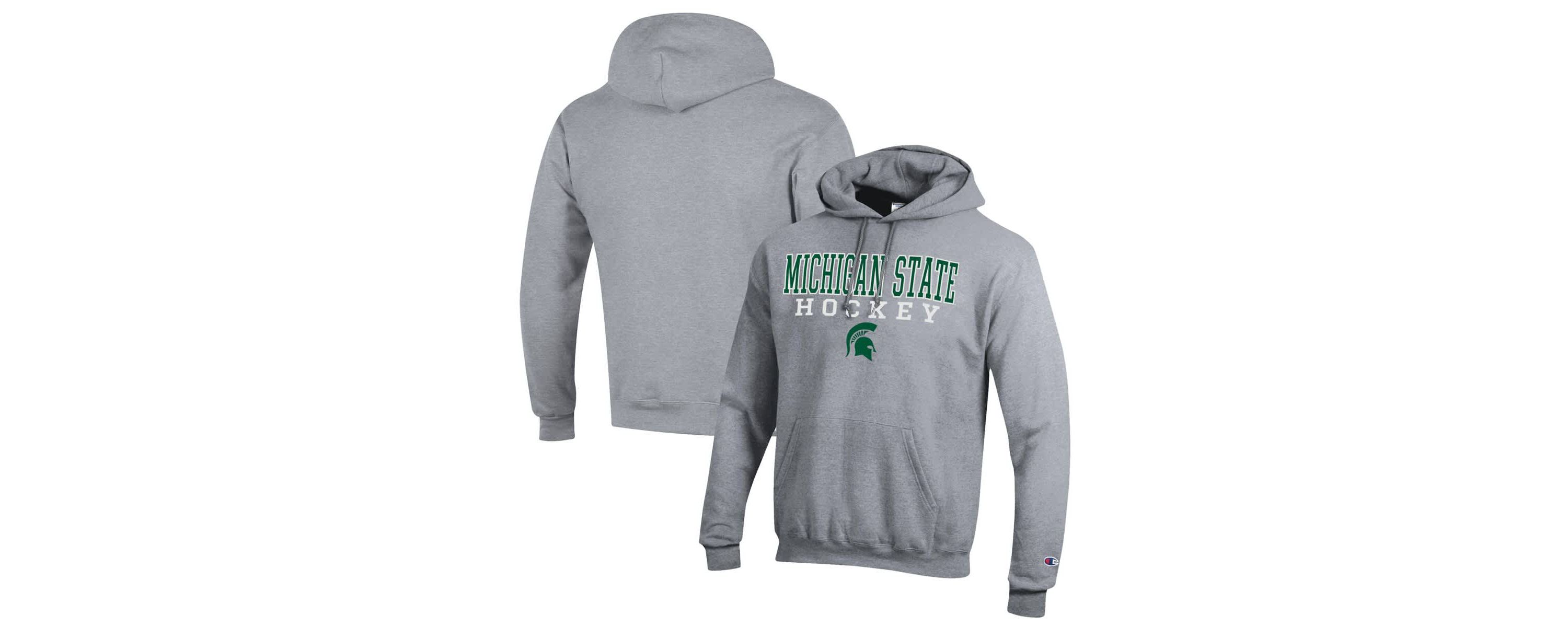 NCAA Michigan State Spartans Stack Logo Hockey Powerblend Pullover Hoodie