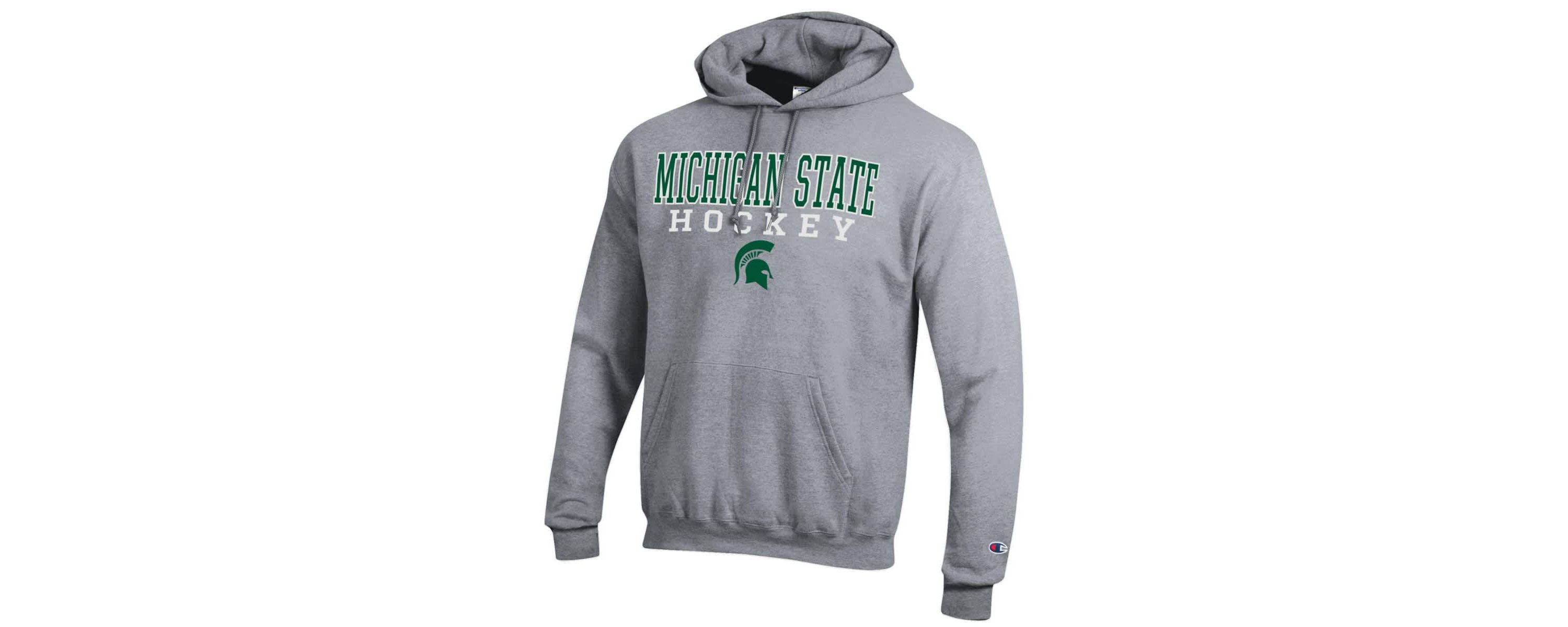 NCAA Michigan State Spartans Stack Logo Hockey Powerblend Pullover Hoodie