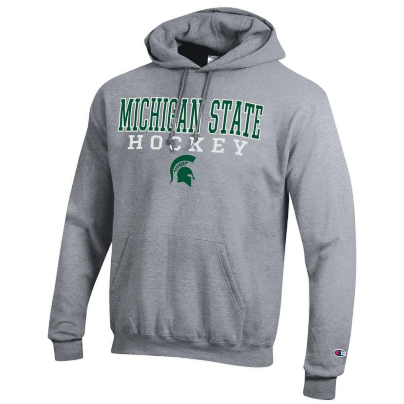 NCAA Michigan State Spartans Stack Logo Hockey Powerblend Pullover Hoodie