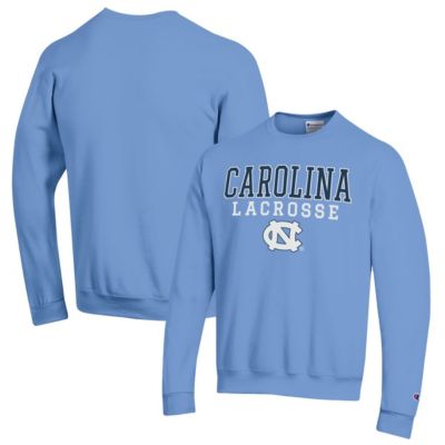 Champion Men's NCAA Carolina North Carolina Tar Heels Stack Logo Lacrosse Powerblend Pullover Sweatshirt, Light Blue, 2XL