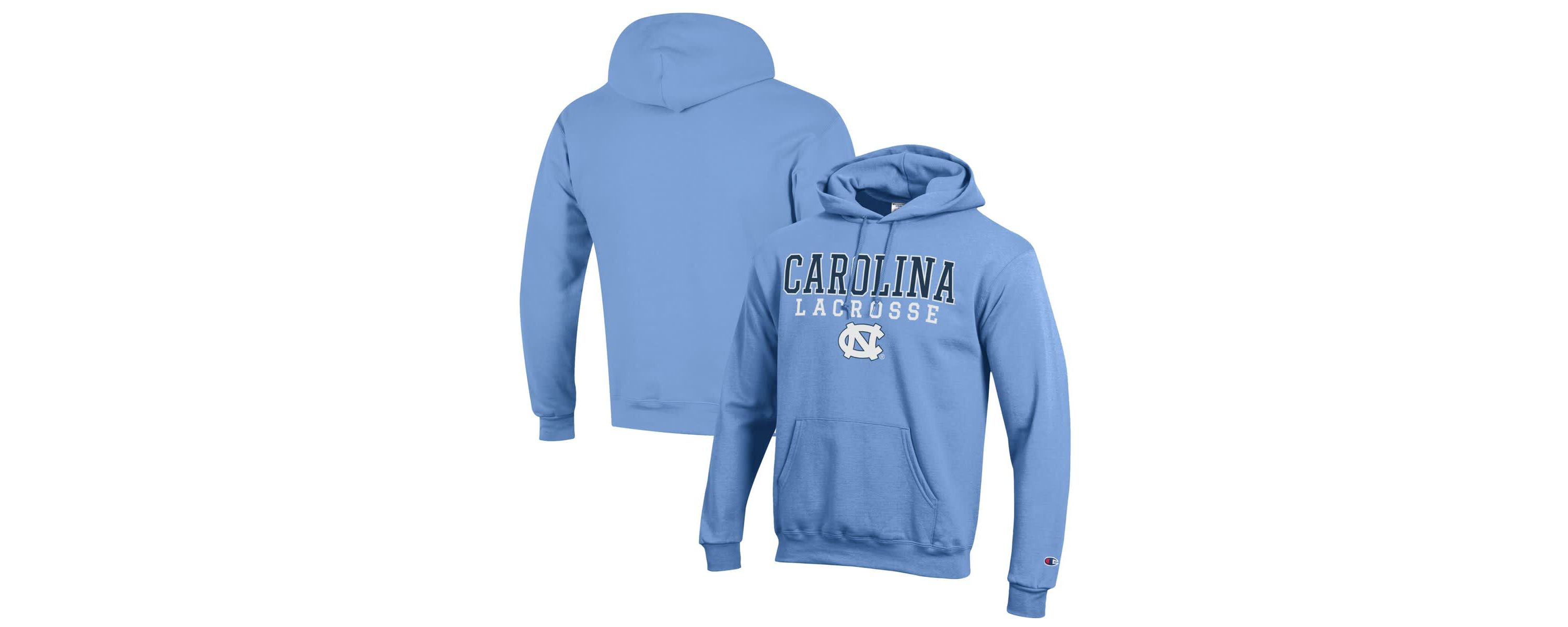NCAA Carolina North Carolina Tar Heels Stack Logo Lacrosse Powerblend Pullover Hoodie