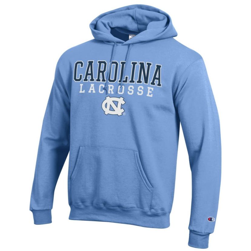 NCAA Carolina North Carolina Tar Heels Stack Logo Lacrosse Powerblend Pullover Hoodie