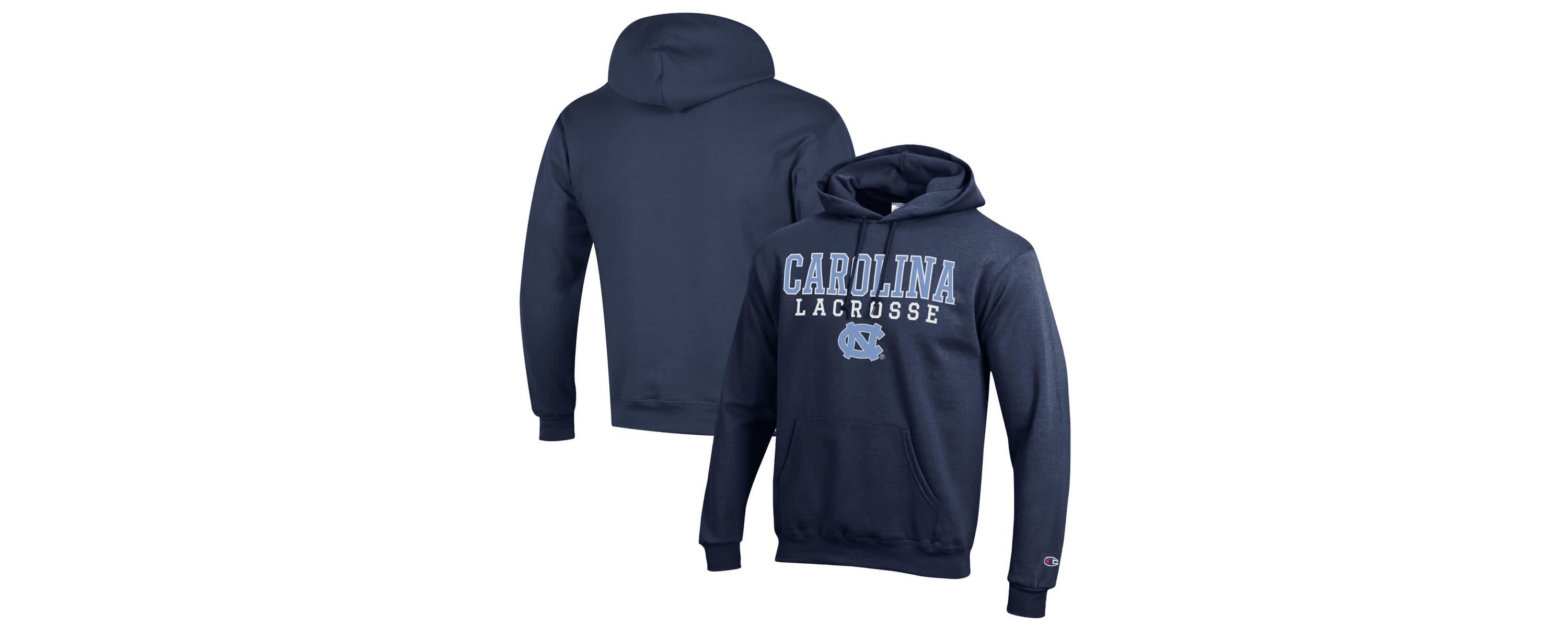 NCAA North Carolina Tar Heels Stack Logo Lacrosse Powerblend Pullover Hoodie