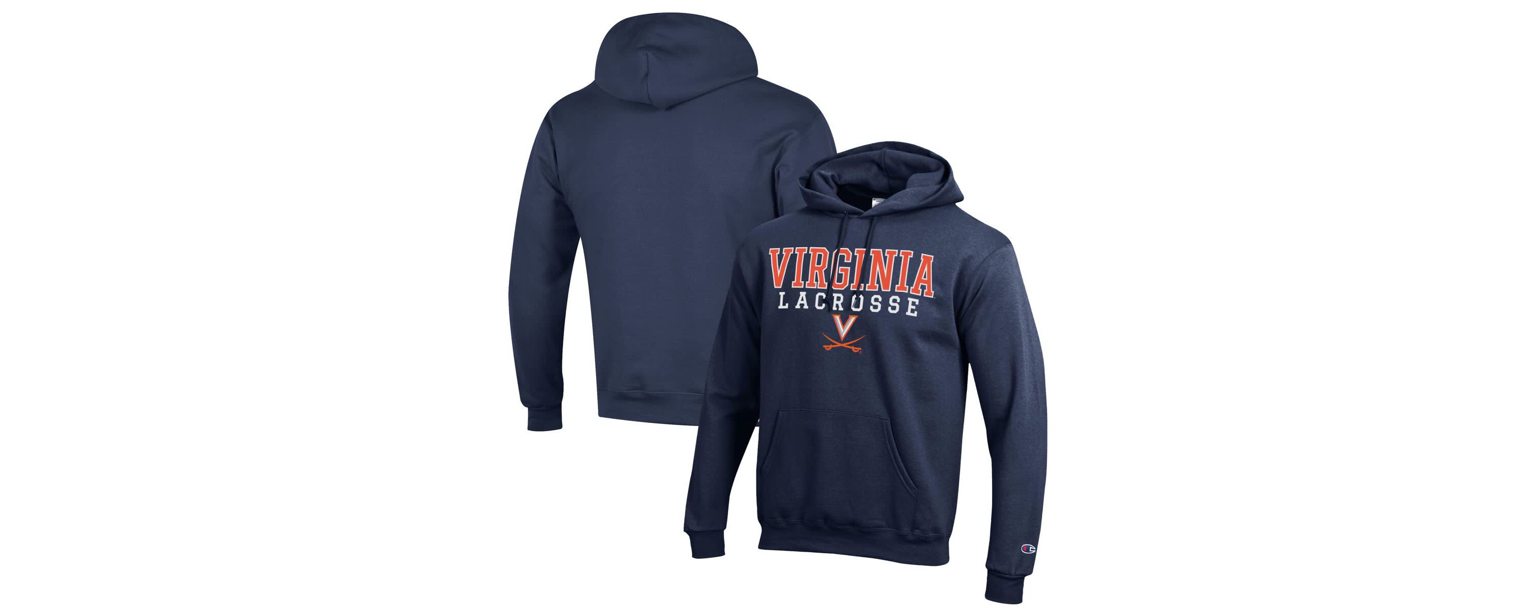 NCAA Virginia Cavaliers Stack Logo Lacrosse Powerblend Pullover Hoodie