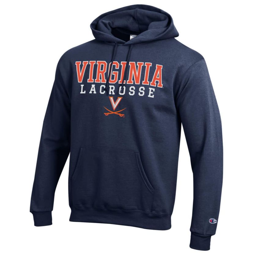 NCAA Virginia Cavaliers Stack Logo Lacrosse Powerblend Pullover Hoodie