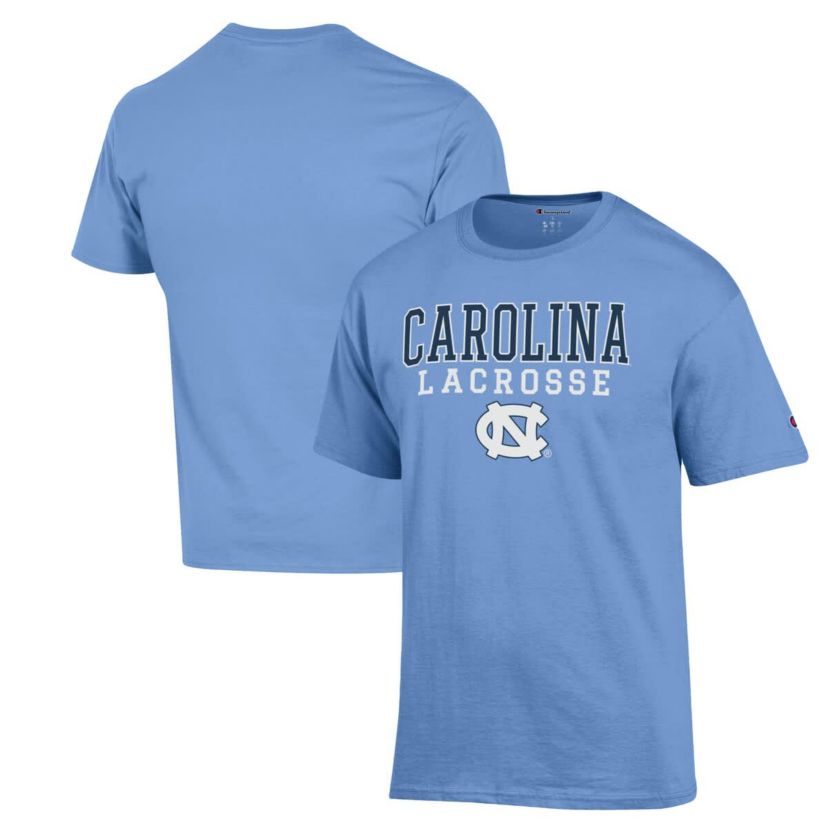 NCAA Carolina North Carolina Tar Heels Stack Logo Lacrosse Powerblend T-Shirt