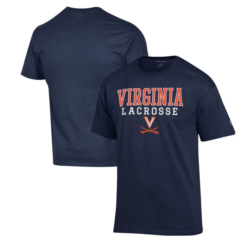 NCAA Virginia Cavaliers Stack Logo Lacrosse Powerblend T-Shirt