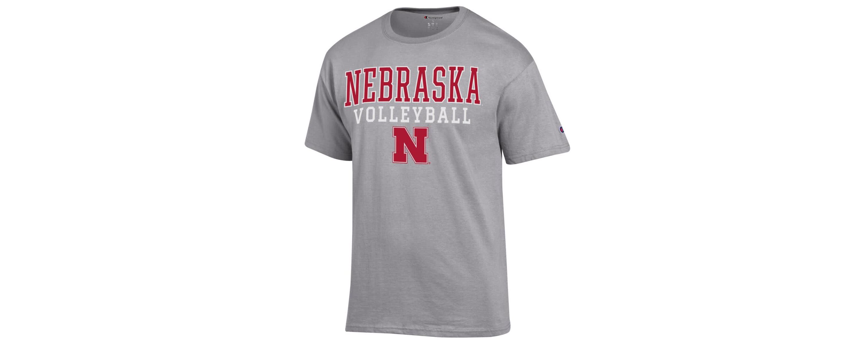NCAA Nebraska Huskers Stack Logo Volleyball Powerblend T-Shirt
