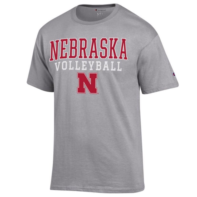 NCAA Nebraska Huskers Stack Logo Volleyball Powerblend T-Shirt