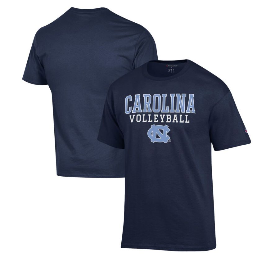 NCAA North Carolina Tar Heels Stack Logo Volleyball Powerblend T-Shirt
