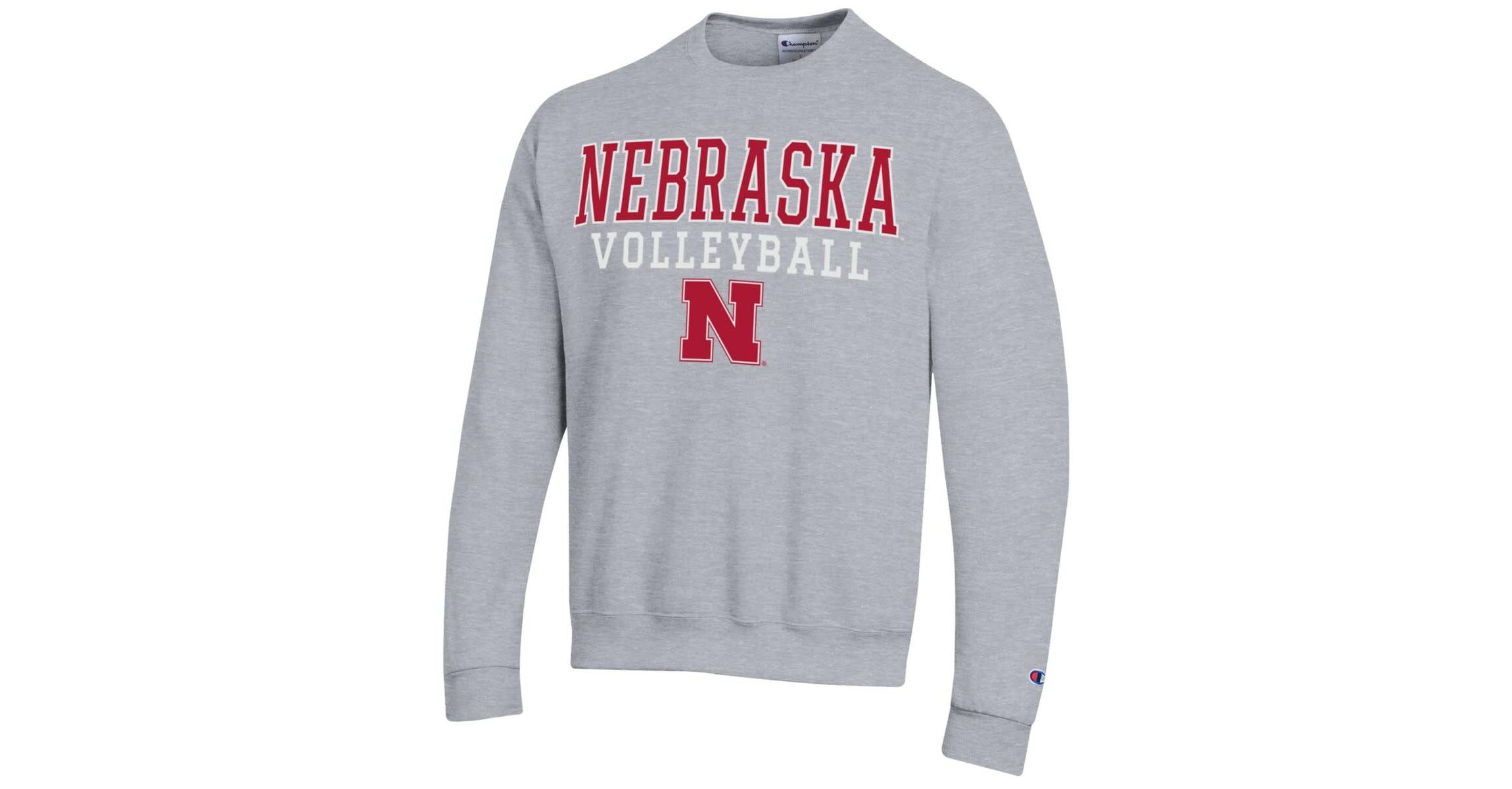 NCAA Nebraska Huskers Stack Logo Volleyball Powerblend Pullover Sweatshirt