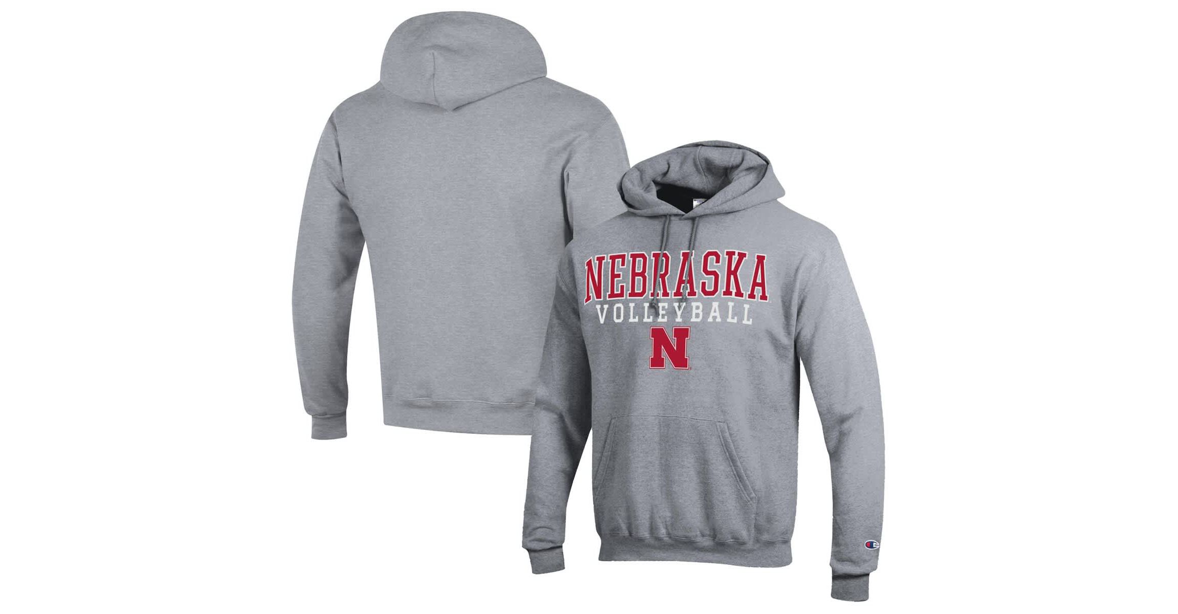 NCAA Nebraska Huskers Stack Logo Volleyball Powerblend Pullover Hoodie