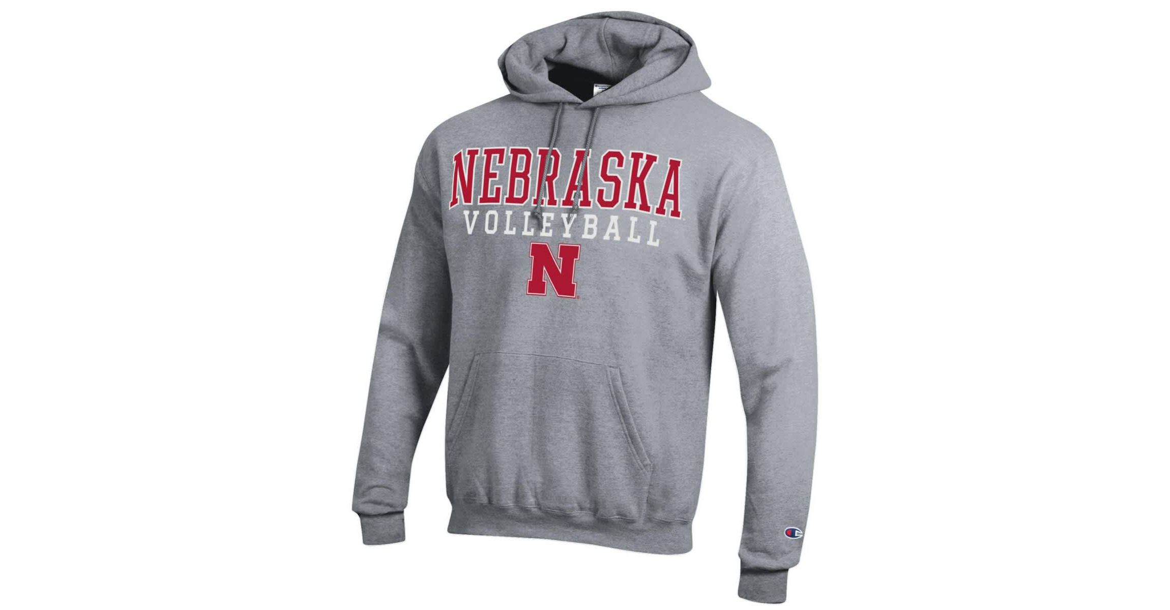 NCAA Nebraska Huskers Stack Logo Volleyball Powerblend Pullover Hoodie