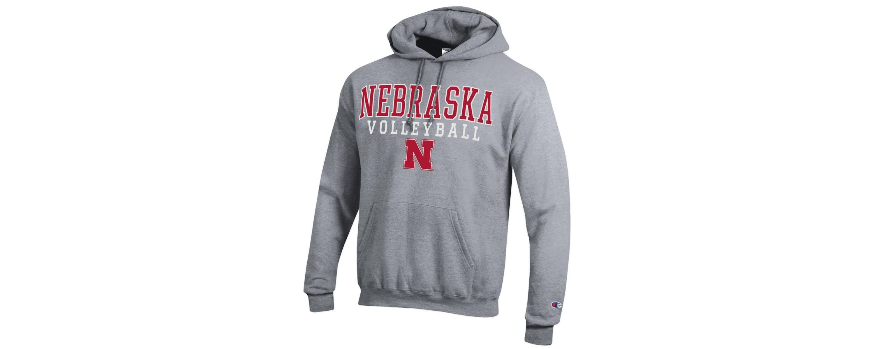NCAA Nebraska Huskers Stack Logo Volleyball Powerblend Pullover Hoodie