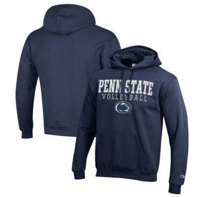 Champion Men's NCAA Penn State Nittany Lions Stack Logo Volleyball Powerblend Pullover Hoodie, Navy Blue, 3XL