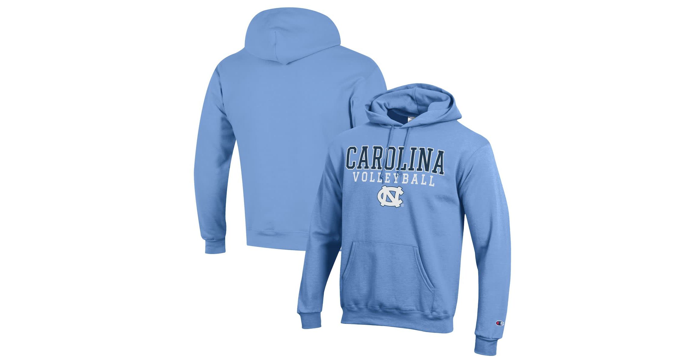 NCAA Carolina North Carolina Tar Heels Stack Logo Volleyball Powerblend Pullover Hoodie