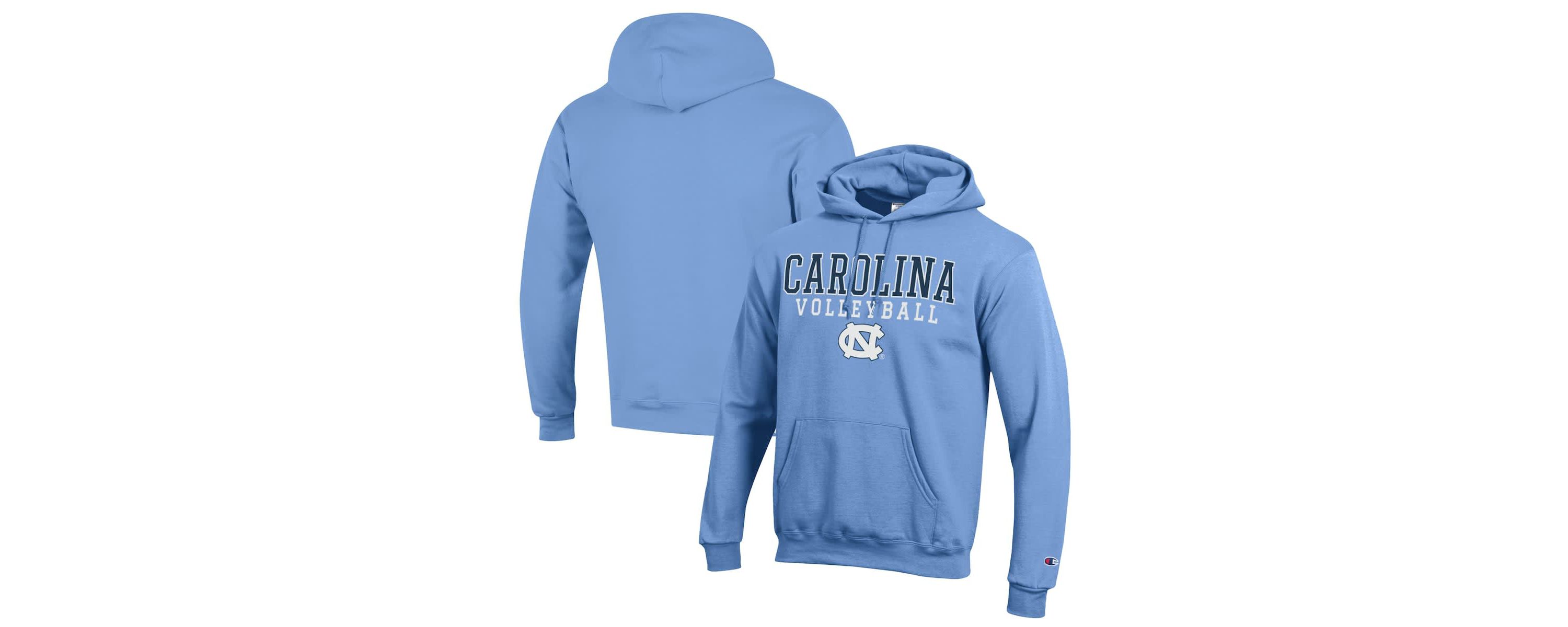 NCAA Carolina North Carolina Tar Heels Stack Logo Volleyball Powerblend Pullover Hoodie