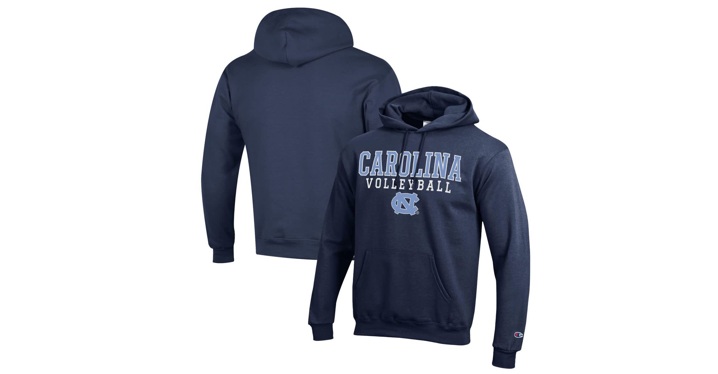 NCAA North Carolina Tar Heels Stack Logo Volleyball Powerblend Pullover Hoodie
