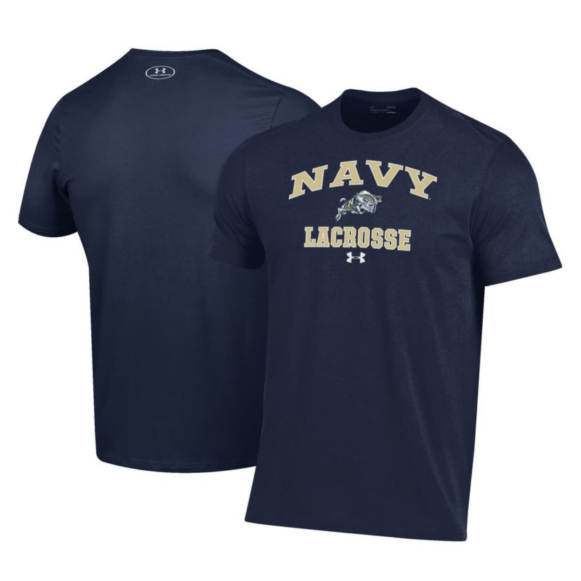 Navy Midshipmen NCAA Under Armour Midshipmen Lacrosse Arch Over Performance T-Shirt