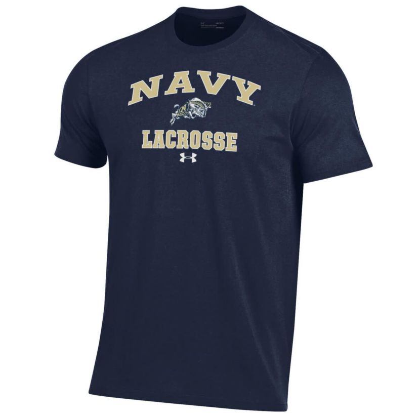 Navy Midshipmen NCAA Under Armour Midshipmen Lacrosse Arch Over Performance T-Shirt