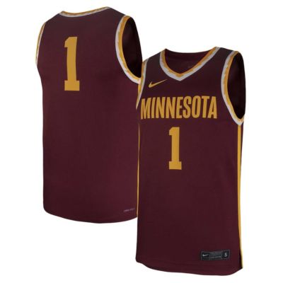 Men's NCAA Nike #1 Minnesota Golden Gophers Team Replica Basketball Jersey, 2XL
