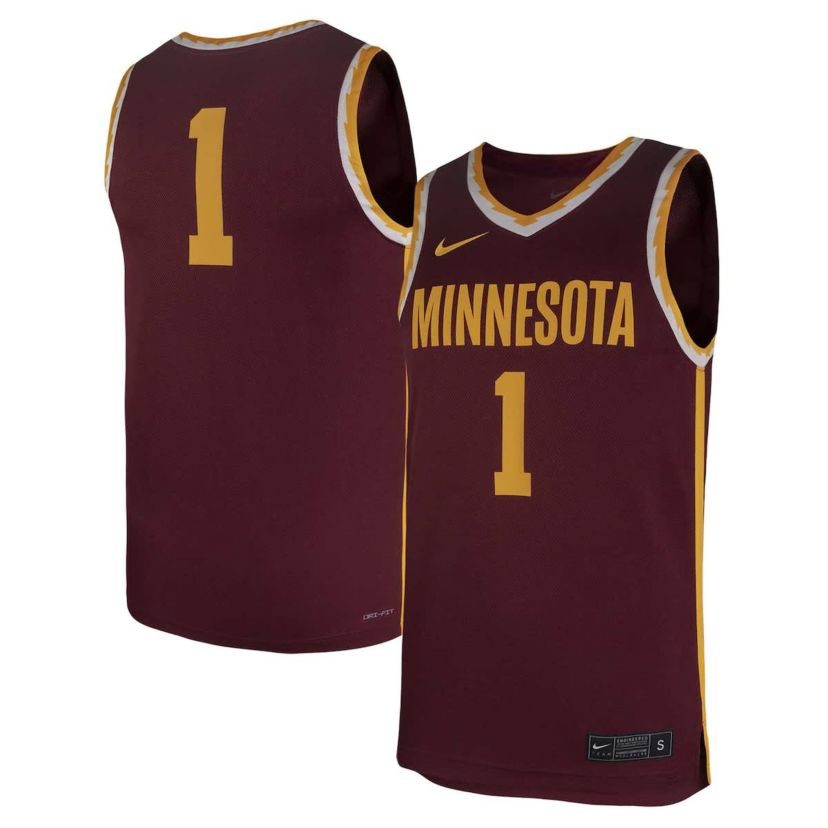 NCAA Nike #1 Minnesota Golden Gophers Team Replica Basketball Jersey