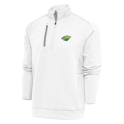 Antigua Men's NHL Minnesota Wild Special Edition 2.0 Generation Quarter-Zip Pullover Top, White, 4XL