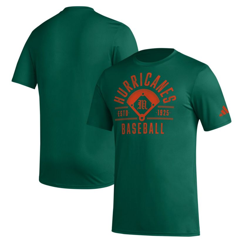 Miami (FL) Hurricanes NCAA Miami Hurricanes Exit Velocity Baseball Pregame AEROREADY T-Shirt