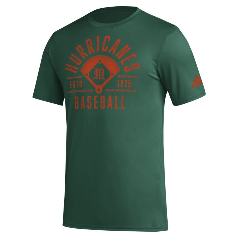 Miami (FL) Hurricanes NCAA Miami Hurricanes Exit Velocity Baseball Pregame AEROREADY T-Shirt