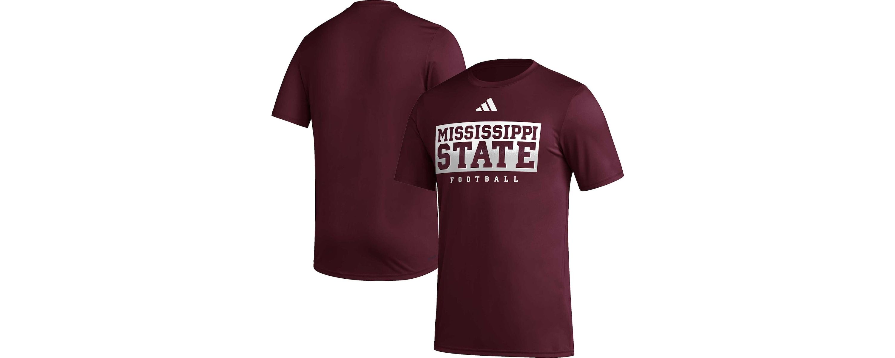 NCAA Mississippi State Bulldogs Football Practice AEROREADY Pregame T-Shirt