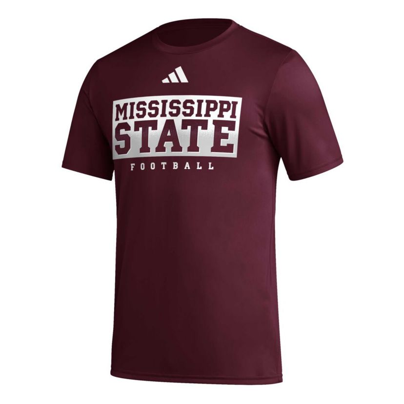 NCAA Mississippi State Bulldogs Football Practice AEROREADY Pregame T-Shirt